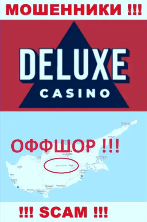 Deluxe-Casino Com - это противоправно действующая контора, зарегистрированная в офшоре на территории Кипр
