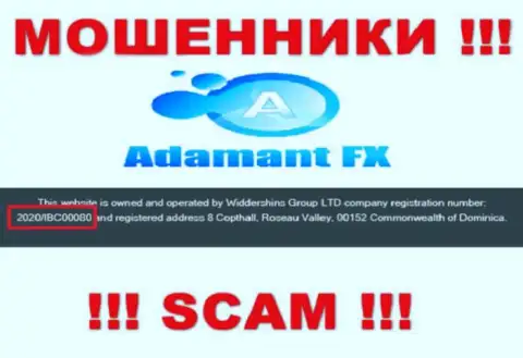 Регистрационный номер internet-махинаторов AdamantFX, с которыми весьма опасно совместно работать - 2020/IBC00080