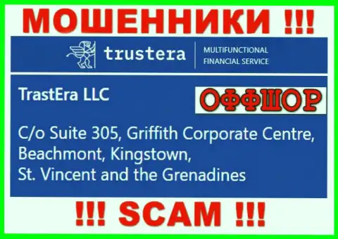 Suite 305, Griffith Corporate Centre, Beachmont, Kingstown, St. Vincent and the Grenadines - оффшорный официальный адрес мошенников Trustera Global, размещенный у них на портале, БУДЬТЕ КРАЙНЕ БДИТЕЛЬНЫ !!!