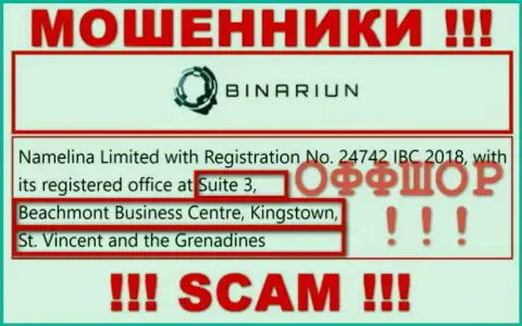 Работать с конторой Binariun крайне опасно - их оффшорный адрес - Suite 3, Beachmont Business Centre, Kingstown, St. Vincent and the Grenadines (информация с их портала)