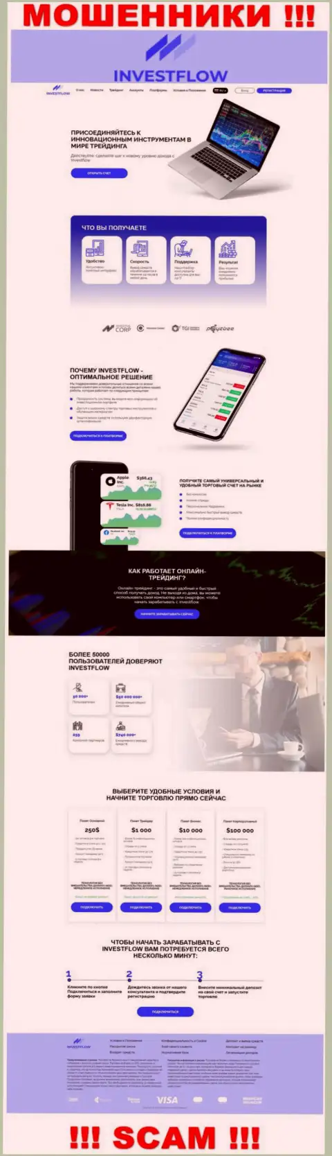 Скриншот официального web-портала ИнвестФлоу - Invest-Flow Io
