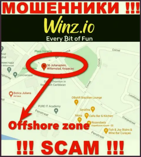 WinzCasino имеют оффшорную регистрацию: Curaçao - будьте крайне внимательны, мошенники
