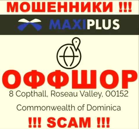Невозможно забрать обратно финансовые активы у Maxi Plus - они осели в оффшорной зоне по адресу 8 Coptholl, Roseau Valley 00152 Commonwealth of Dominica