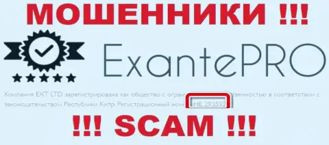 EXANTE Pro мошенники internet сети !!! Их регистрационный номер: HE 293592