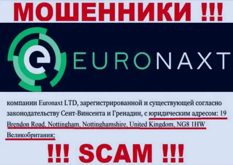 Юридический адрес регистрации компании EuroNaxt Com на ее ресурсе фейковый - ОДНОЗНАЧНО МОШЕННИКИ !