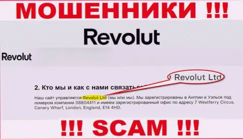 Revolut Ltd - это компания, которая управляет мошенниками Revolut