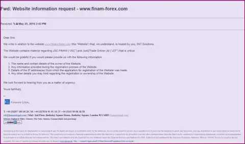 Мошенники из Finam Ltd не прекращают стряпать свои глупости про блокирование страницы с отзывами