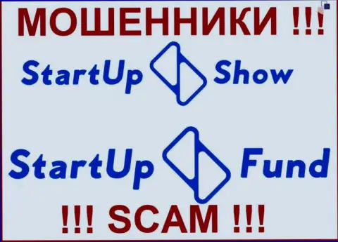 Сходство логотипов обманных организаций StarTupShow и Стар Тап Фонд очевидно